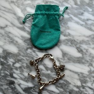 RARE Tiffany & Co. sterling silver charm bracelet with 5 charms
